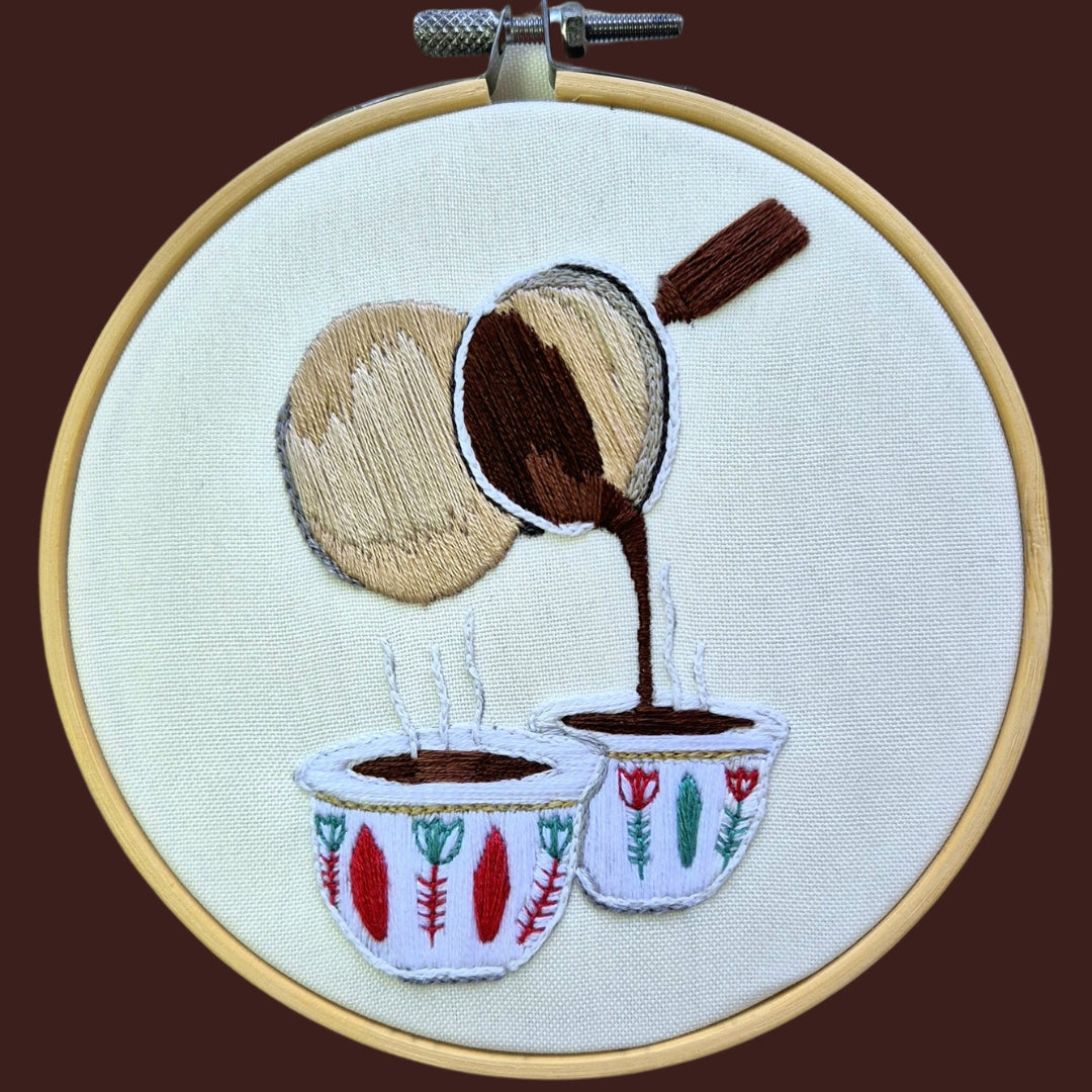 Lebanese Coffee Embroidery Hoop