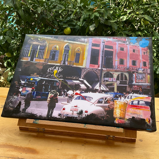 Old Beirut Mixed Media Print on Canvas - Collection III - Souk