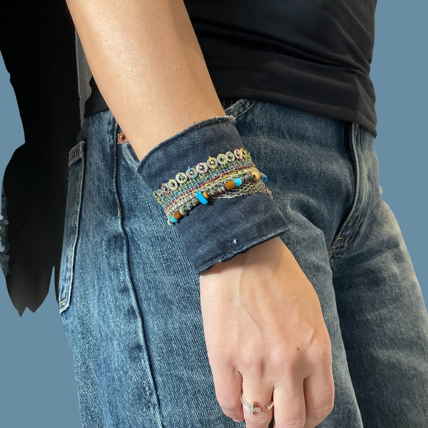 Upcycled Cuff Bracelet V