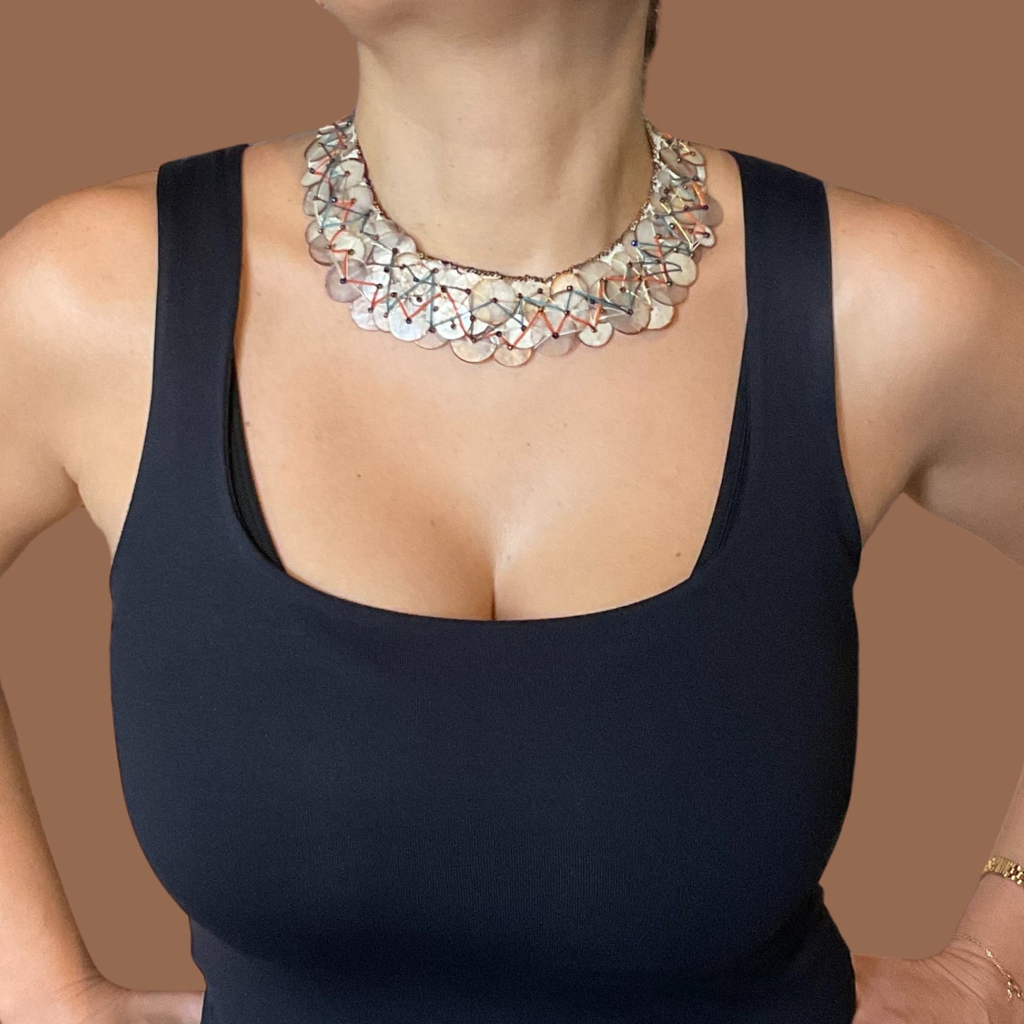 Upcycled Mother of Pearl Necklace