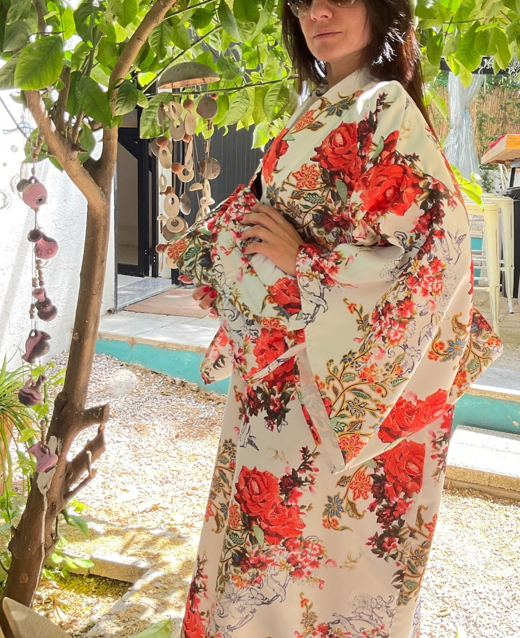 The Garden Wore Stories - Handmade Satin Kimono III