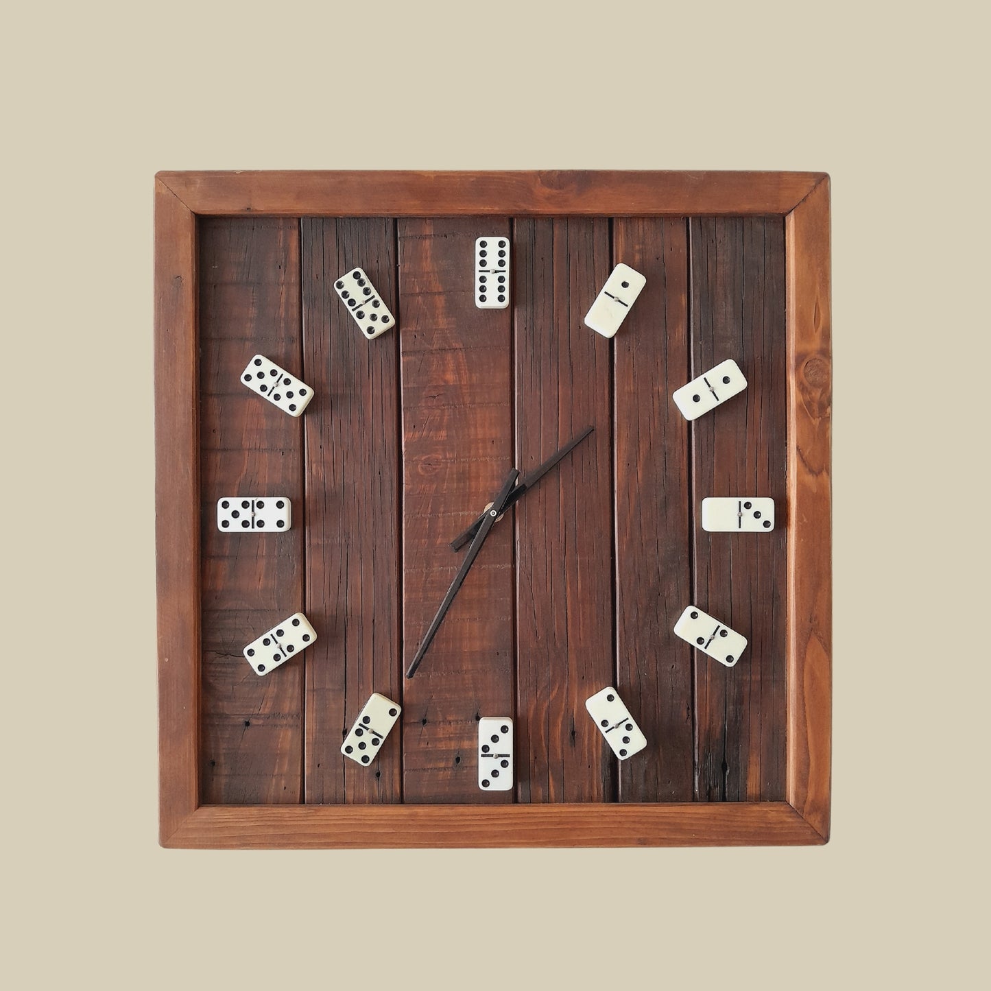 Upcycled Wood Square Domino Clock
