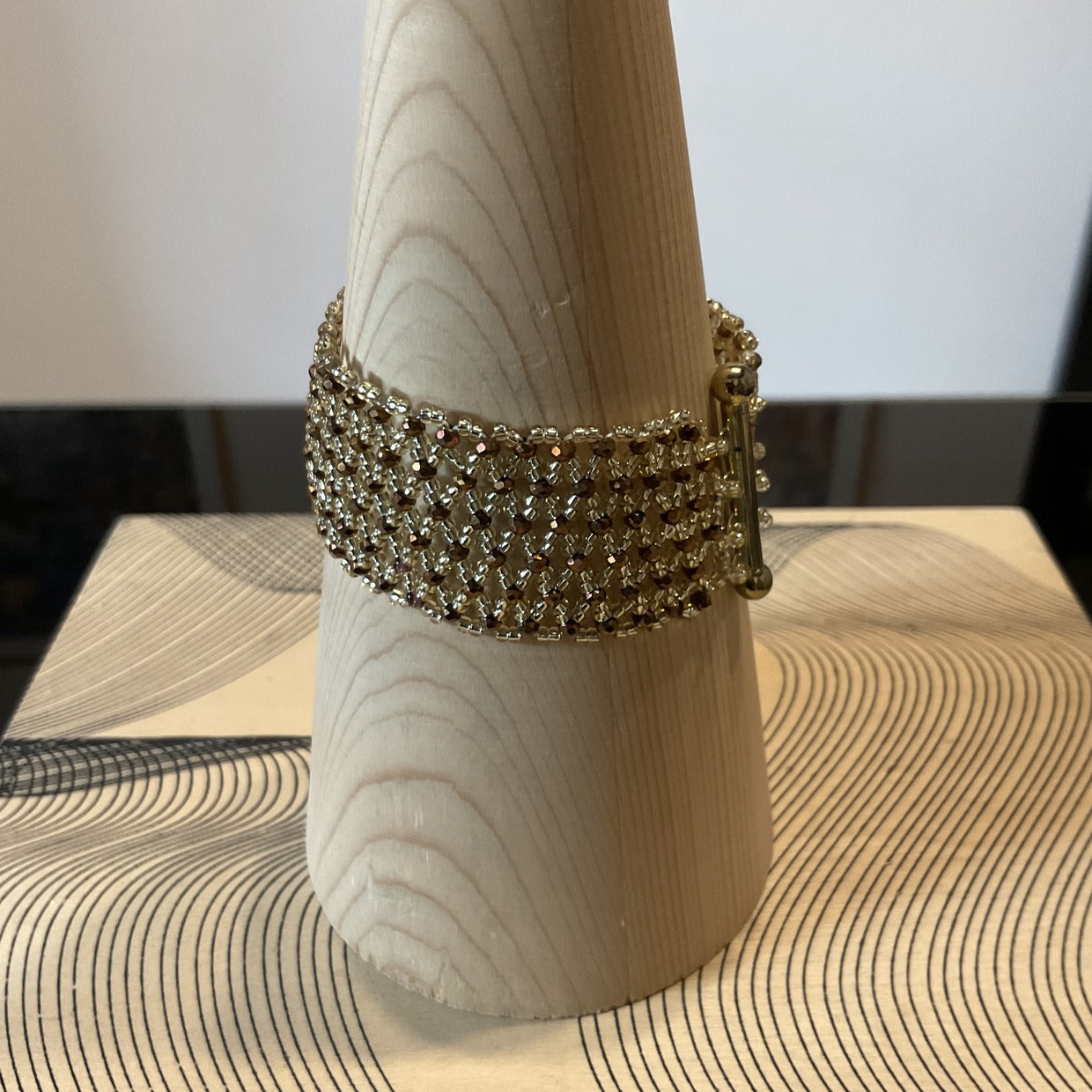 Beaded Bronze Gold Bracelet