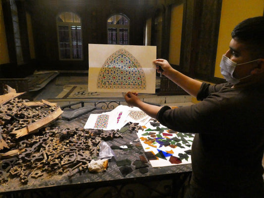 I was Looking at all the Broken Pieces Put on a Table at Linda Sursock Palace. This Boy Came and Held Proudly the Final Result