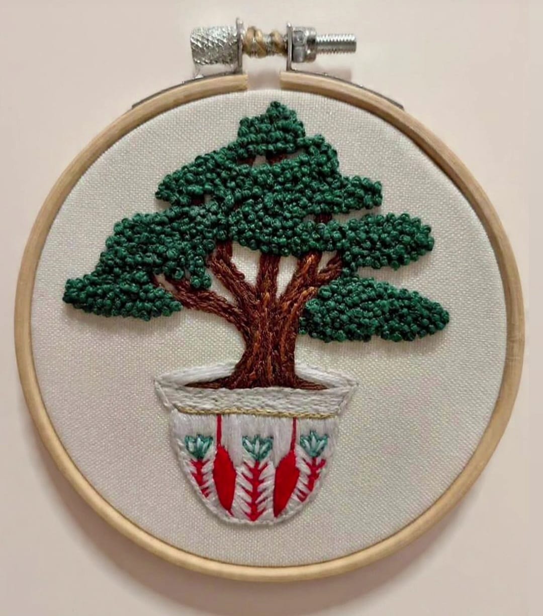 Cedar of Lebanon Embroidery Hoop