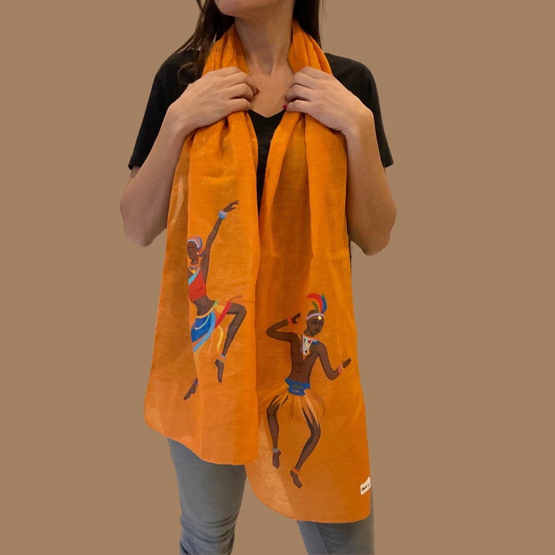 Handpainted Linen Scarves