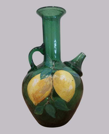 Lemons of the Mountain - Handpainted Glass Jug