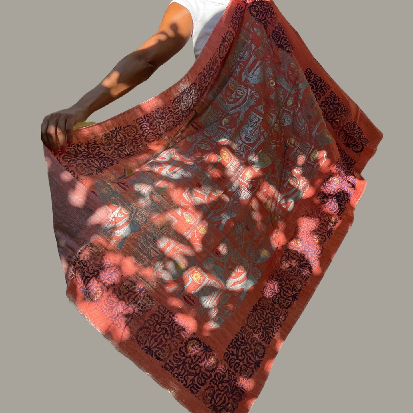 Block Printed Scarf 014