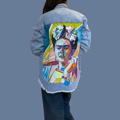 Handpainted Frida Denim Jacket