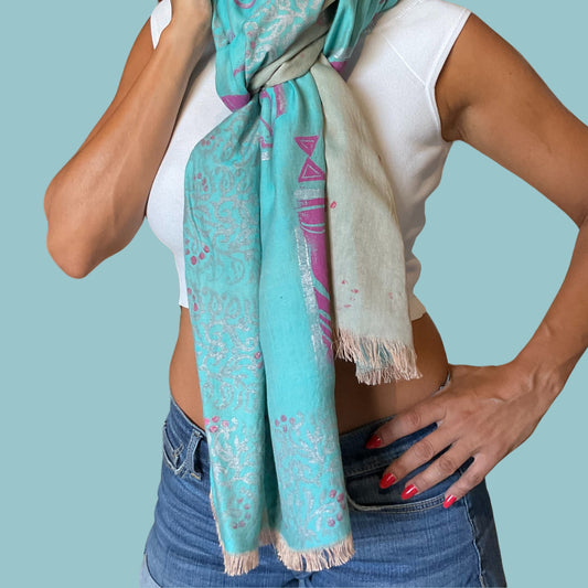 Block Printed Scarf 032