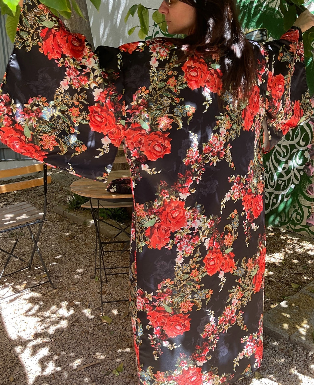 The Garden Wore Stories - Handmade Satin Kimono I