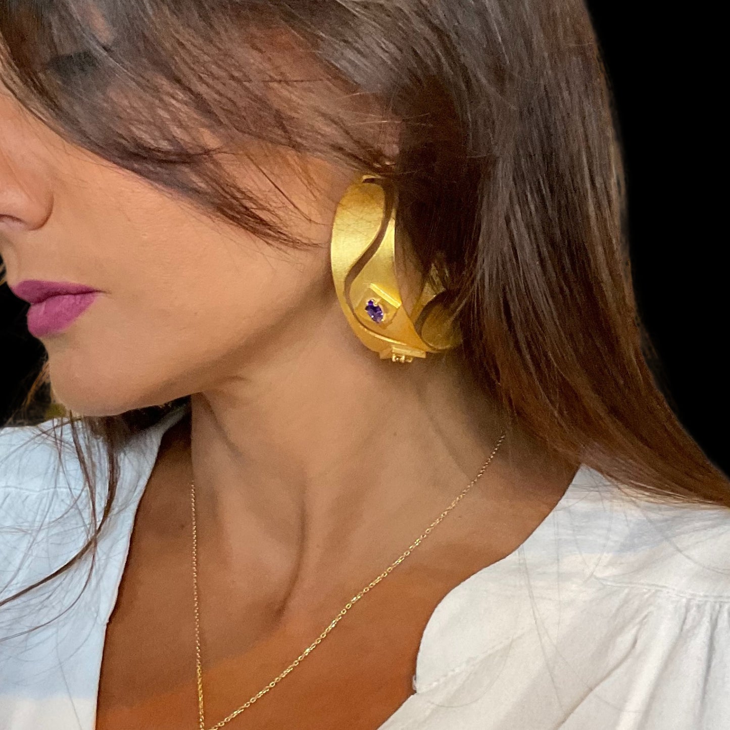 Brass Gold Plated Hoop Earrings