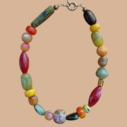 Upcycled Bohemian Bead Necklace Collection