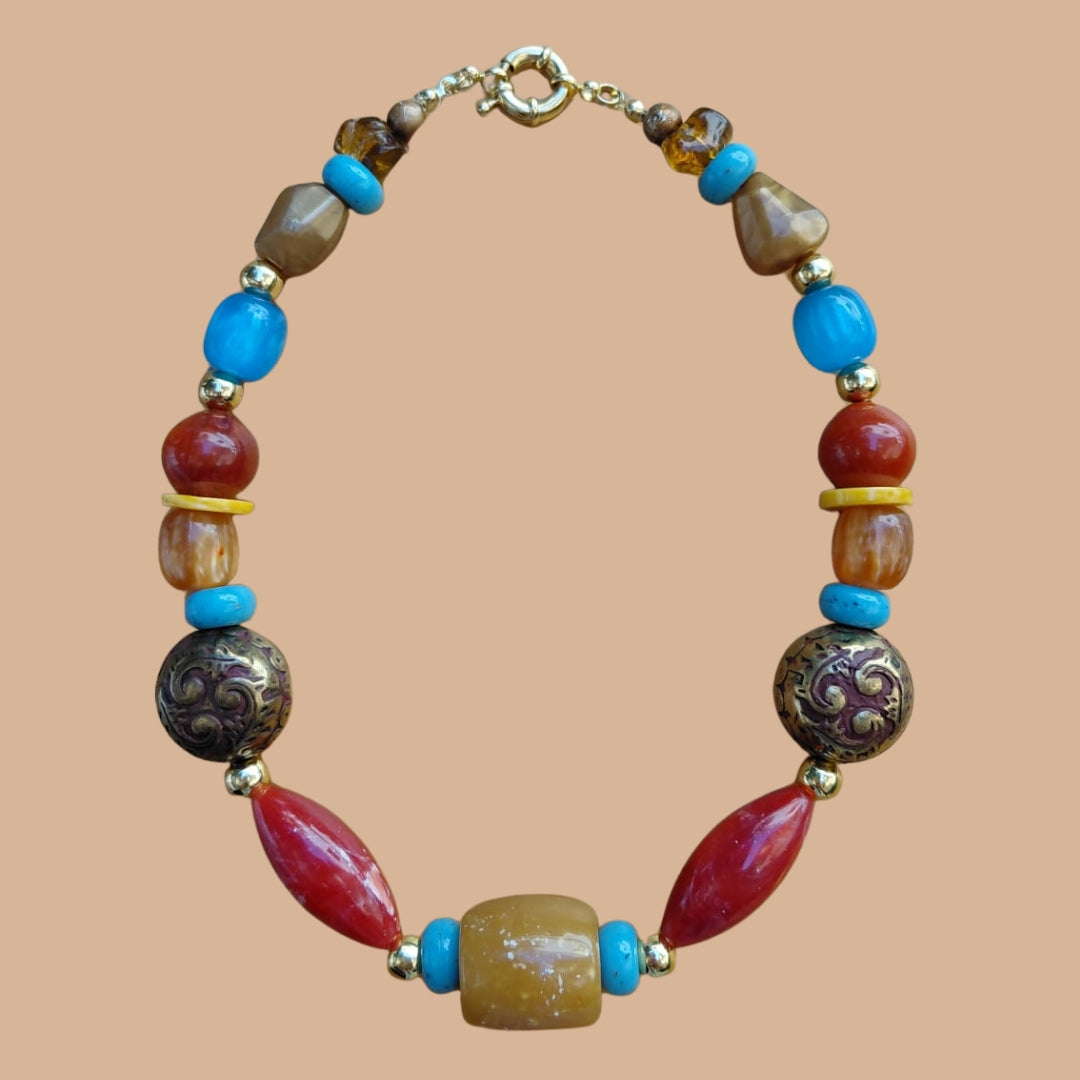 Upcycled Bohemian Bead Necklace Collection