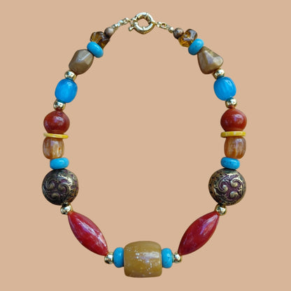 Upcycled Bohemian Bead Necklace Collection