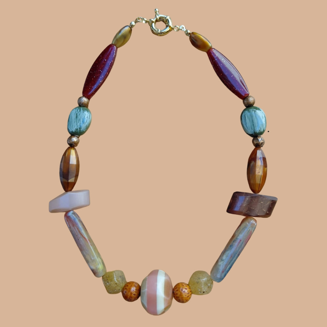 Upcycled Bohemian Bead Necklace Collection