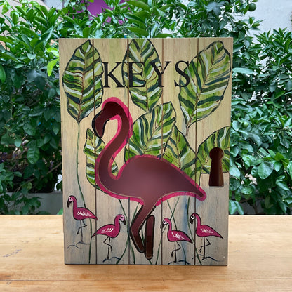 Hand-Painted Wooden Key Box