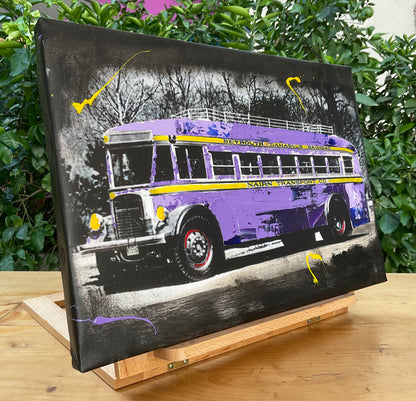 Old Beirut Mixed Media Print on Canvas - Collection II - Bus