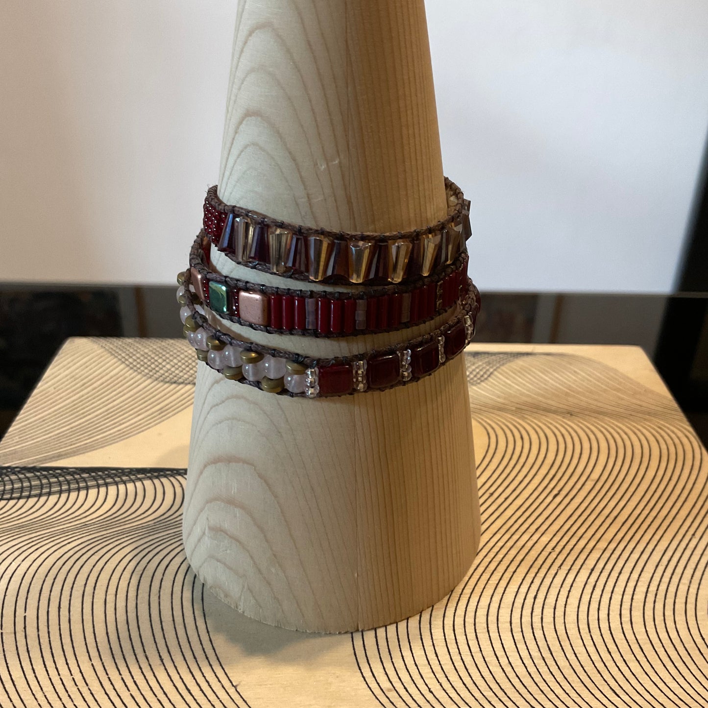 Wrap Red Beaded Bracelet