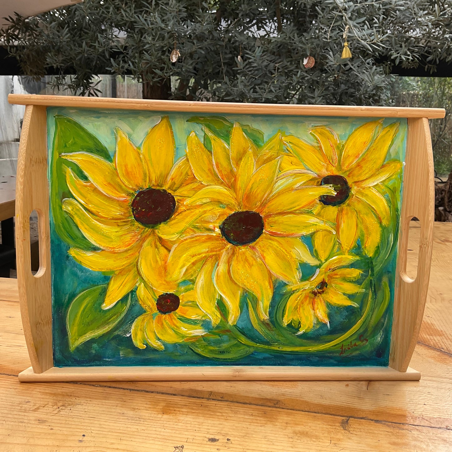 Handpainted Wood Trays