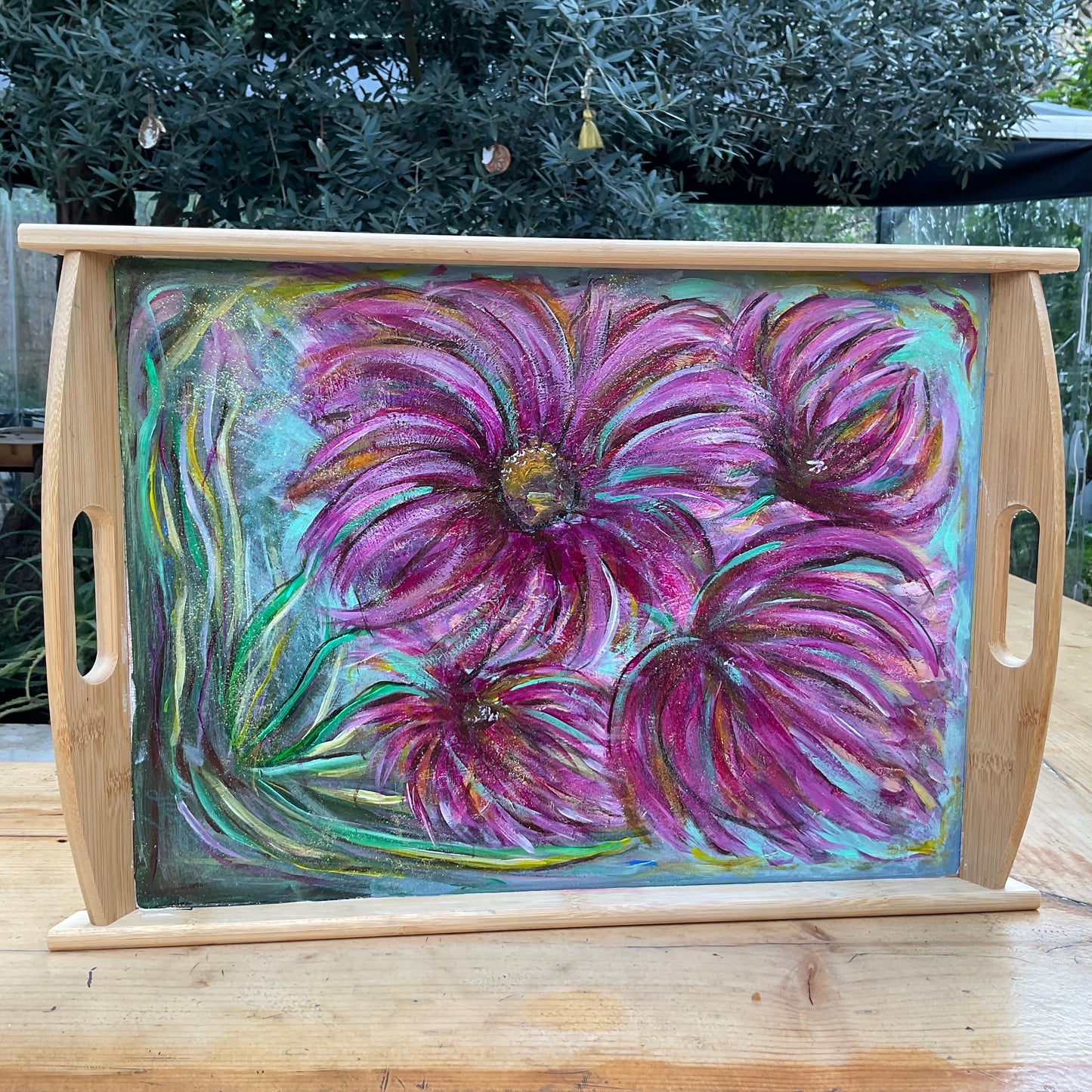 Handpainted Wood Trays