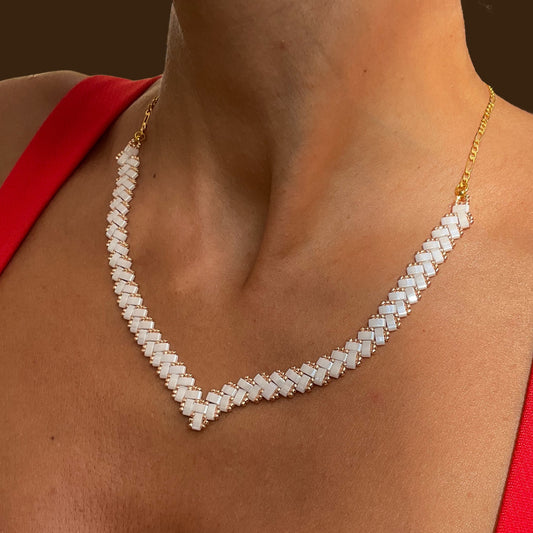 White Beaded Necklace